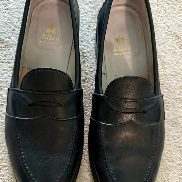 Alden Dark Leather Men's Slip-On Loafers - Picture 1 of 3